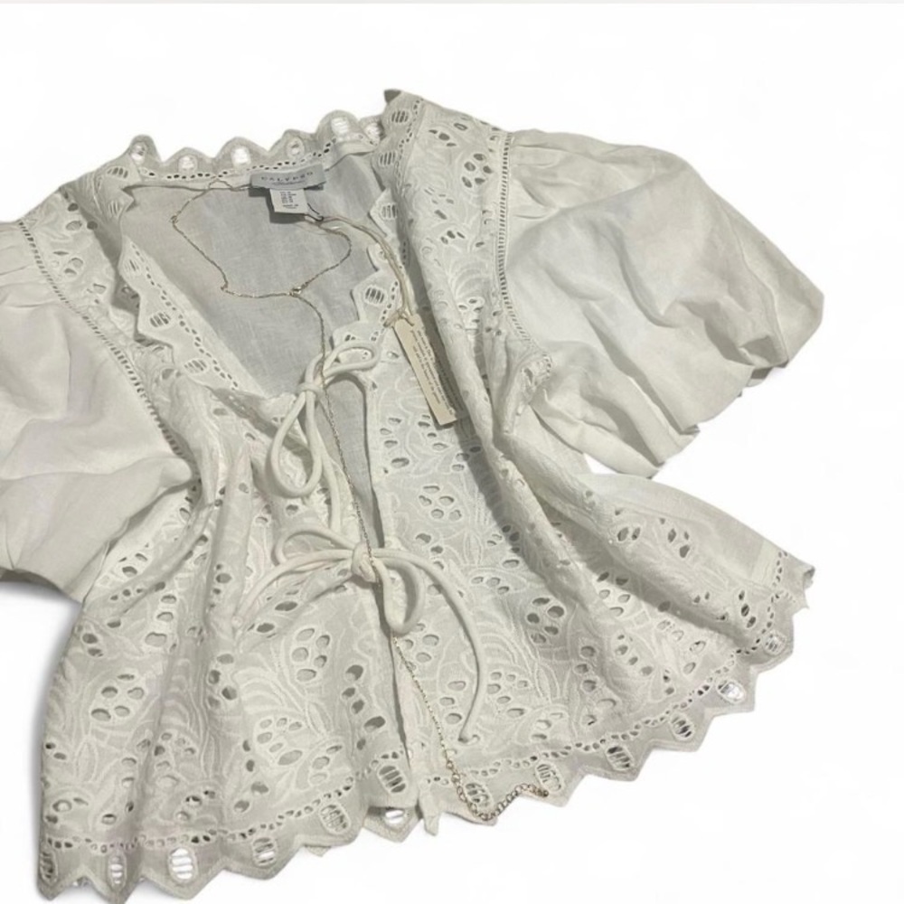Calypso St. Barth White Eyelet Blouse
